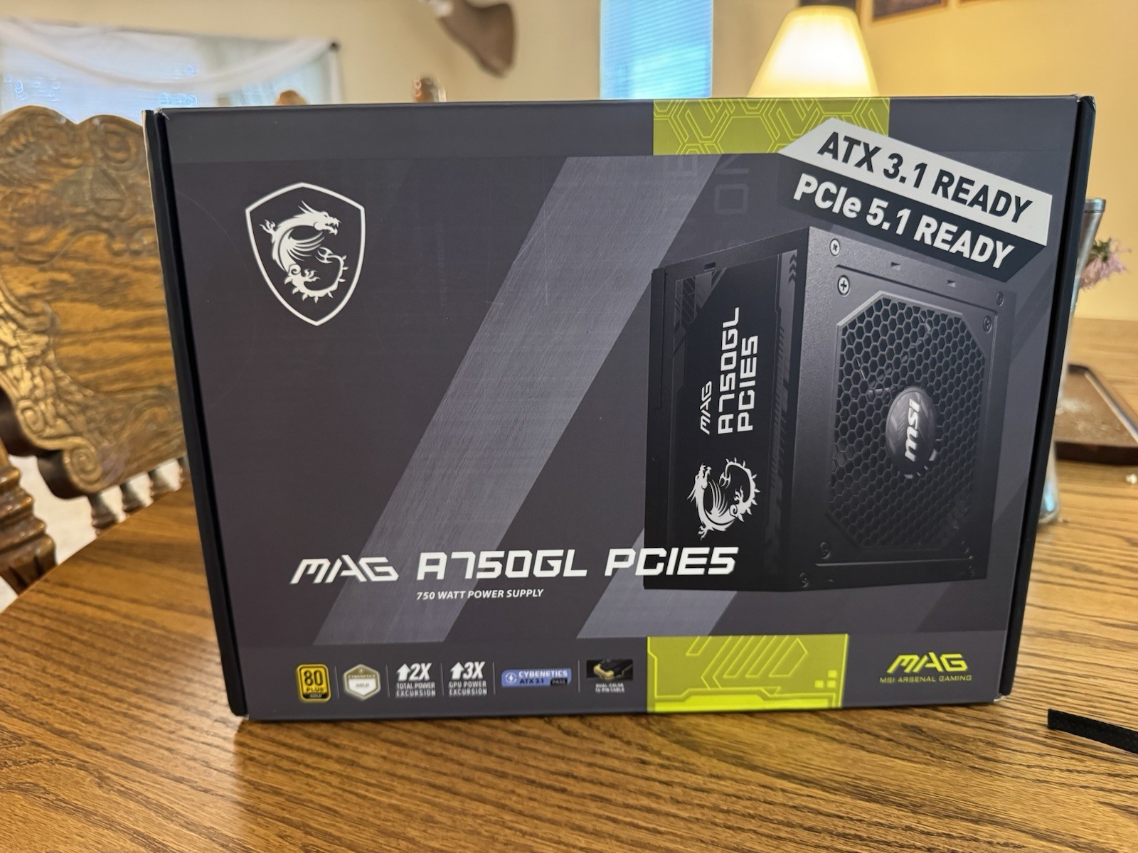 MSI MAG A750GL PCIE5, Fully Modular Compact Gaming 750W Power Supply, 80+ Gold
