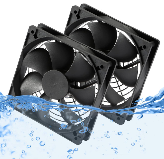 Ventilador 12V IP67 120mm silencioso 3000RPM doble pack RV nevera