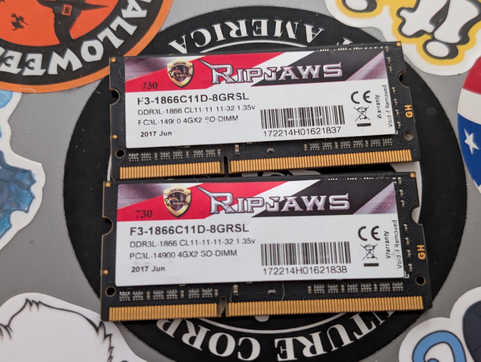 16GB (8GBX2) G.Skill Ripjaws DDR3L-1866 SO-DIMM Low-V 1.35V RAM Memory CL11