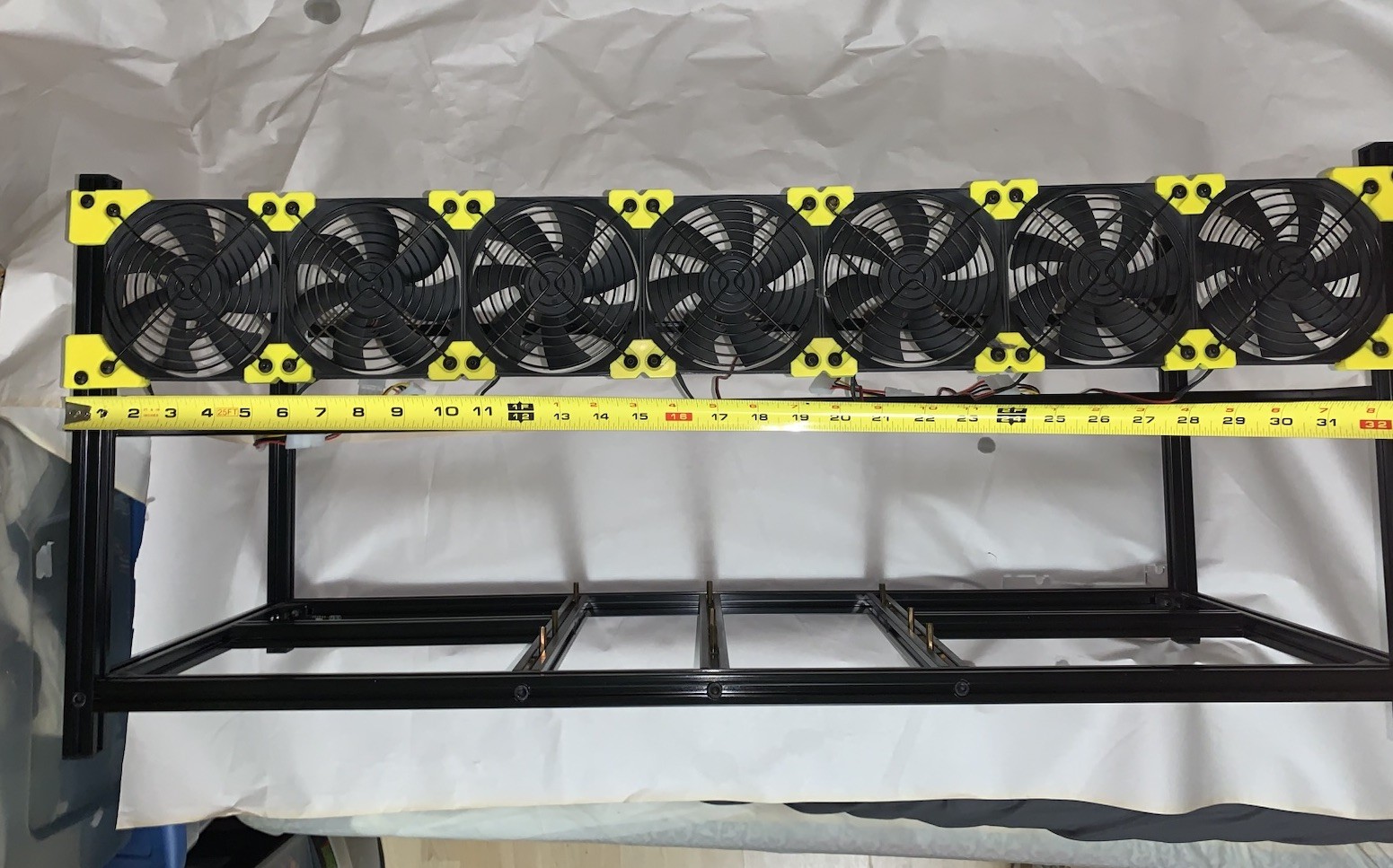 8 GPU Aluminum Stackable Open Air Mining Case Computer Frame Rig Fans Assembled