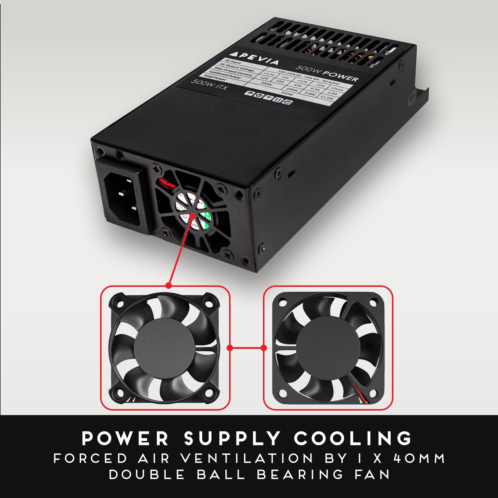 500W Fully Modular Power Supply Mini ITX FLEX ATX Active PFC with Protections