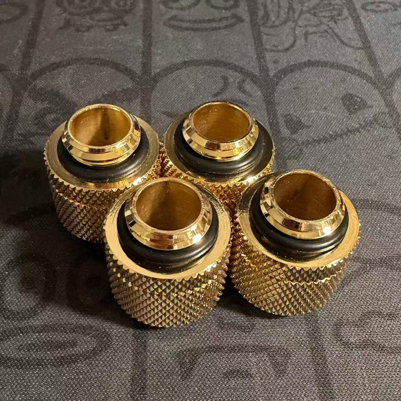 4 Pcs Barrow 10/13mm Compression Fitting Soft Tubing 3/8″ID /1/2″OD Gold #1606