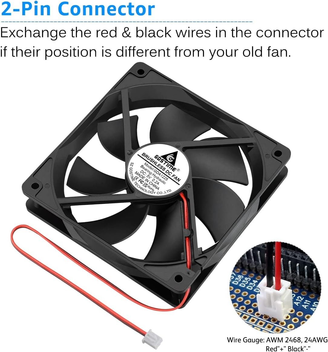 5V 120mm DC Brushless Cooling Fan, 1500 RPM, 120x25mm Size FREE SHIPPING