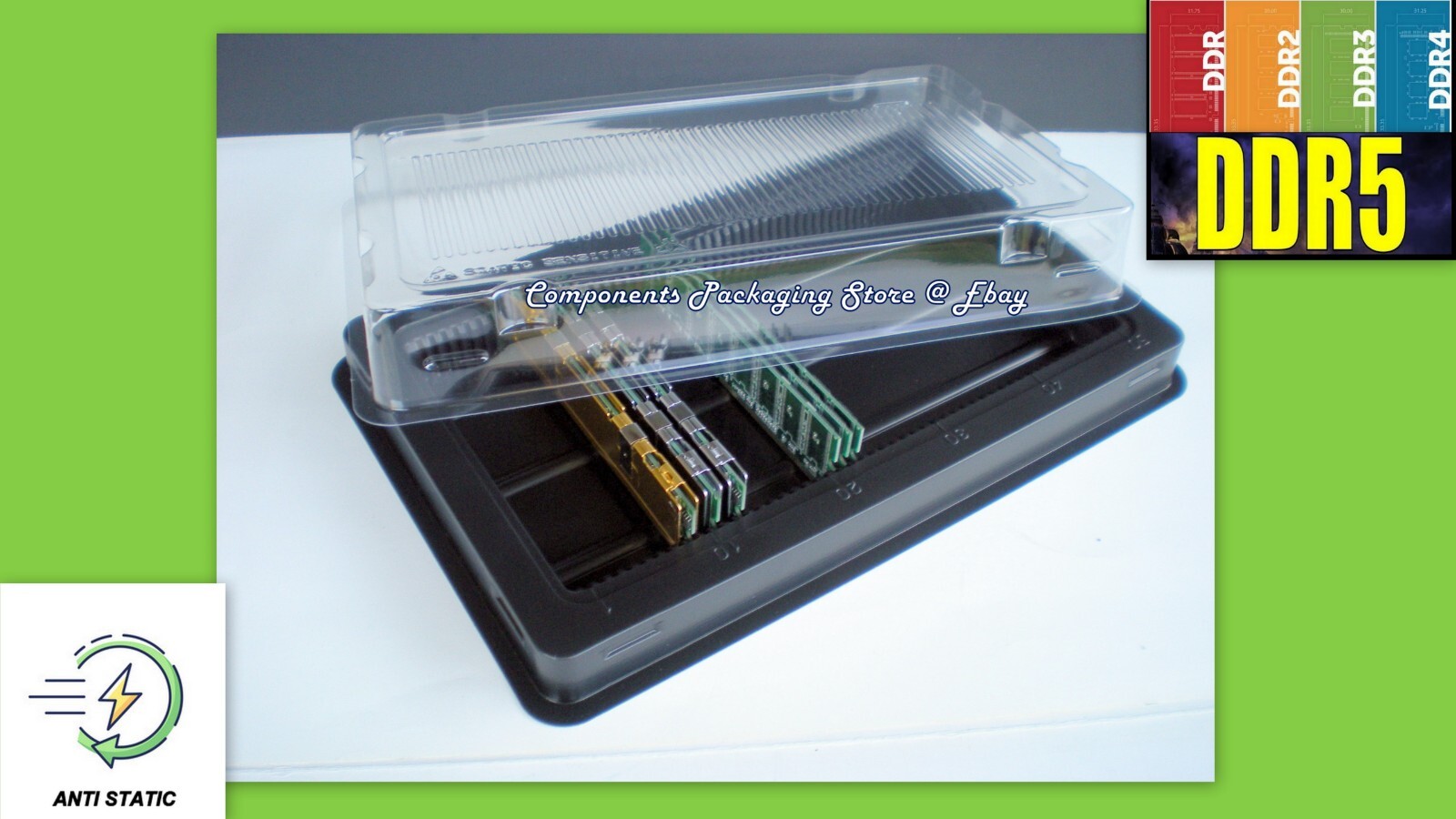 5 – DDR RAM Memory Module OEM-Bulk Shipping Trays DUMS PC-Server DIMM – Fits 250