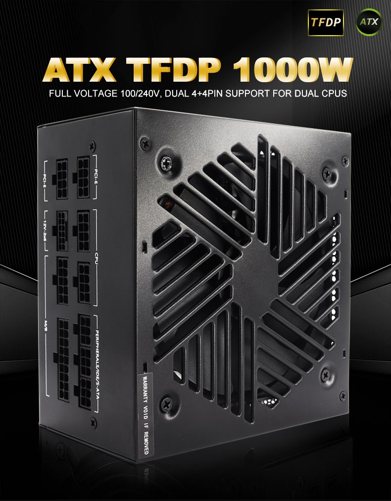 1000 Watt 80 Plus Gold PSU Full Modular, PCIE5.1 12V MAX 600W, ATX Power Supply