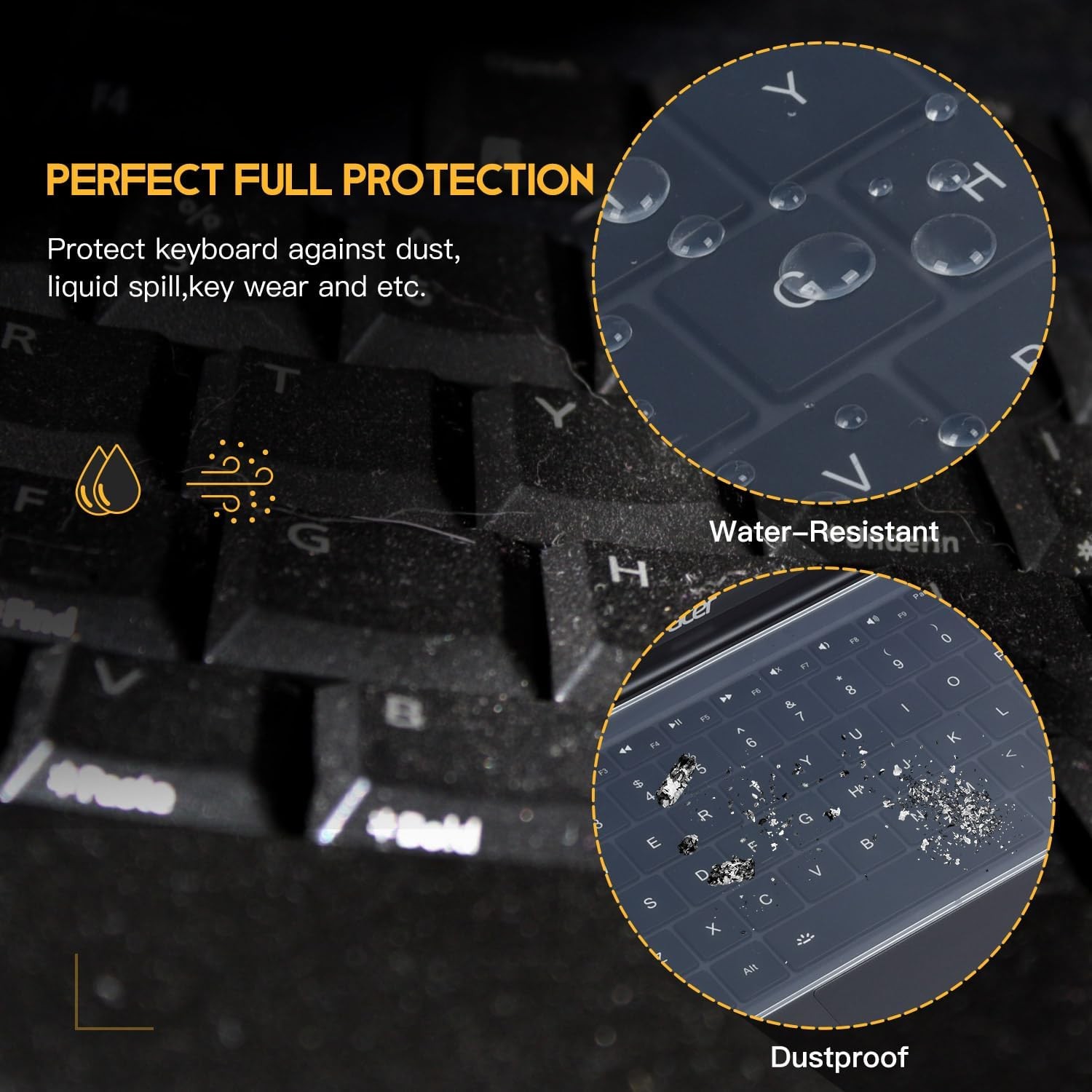 Ultra Thin 17-17.3″ Laptop Keyboard Cover – Waterproof Silicone Protector Clear