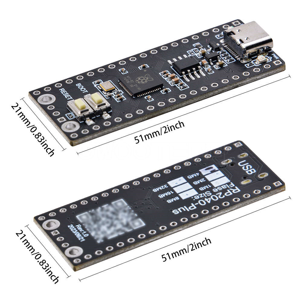 RP2040 Plus Development Board 4MB/8MB with Raspberry Pi Pico Pinout Compatibilit
