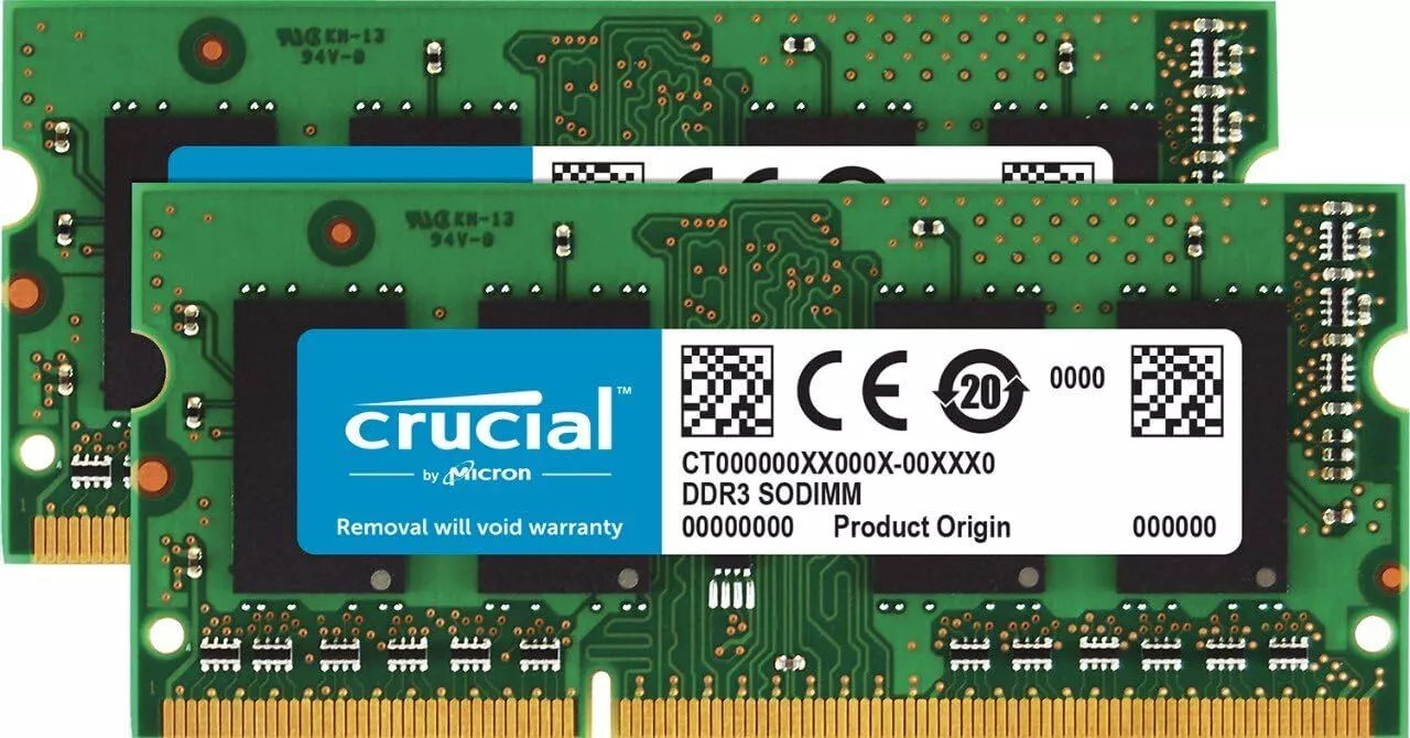 Crucial DDR3L 16GB 2X8GB 1600 MHz PC3L-12800 1.35V Notebook Sodimm Memory RAM