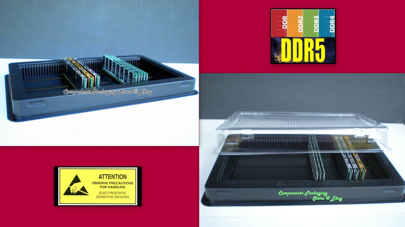2 – Memory RAM Sticks Tray Case for PC Server DDR DIMMs – New Fits 100 Modules