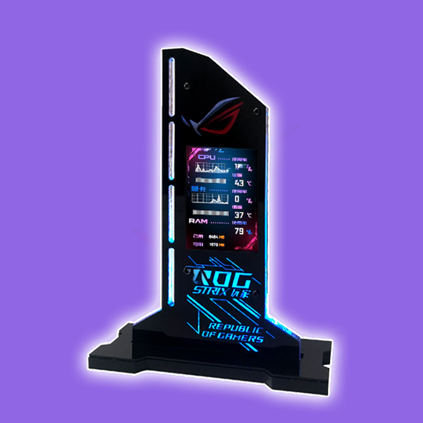 Metal Graphic Video Card Bracket VGA Holder 2.4″ LCD RGB CPU GPU RAM Monitor.