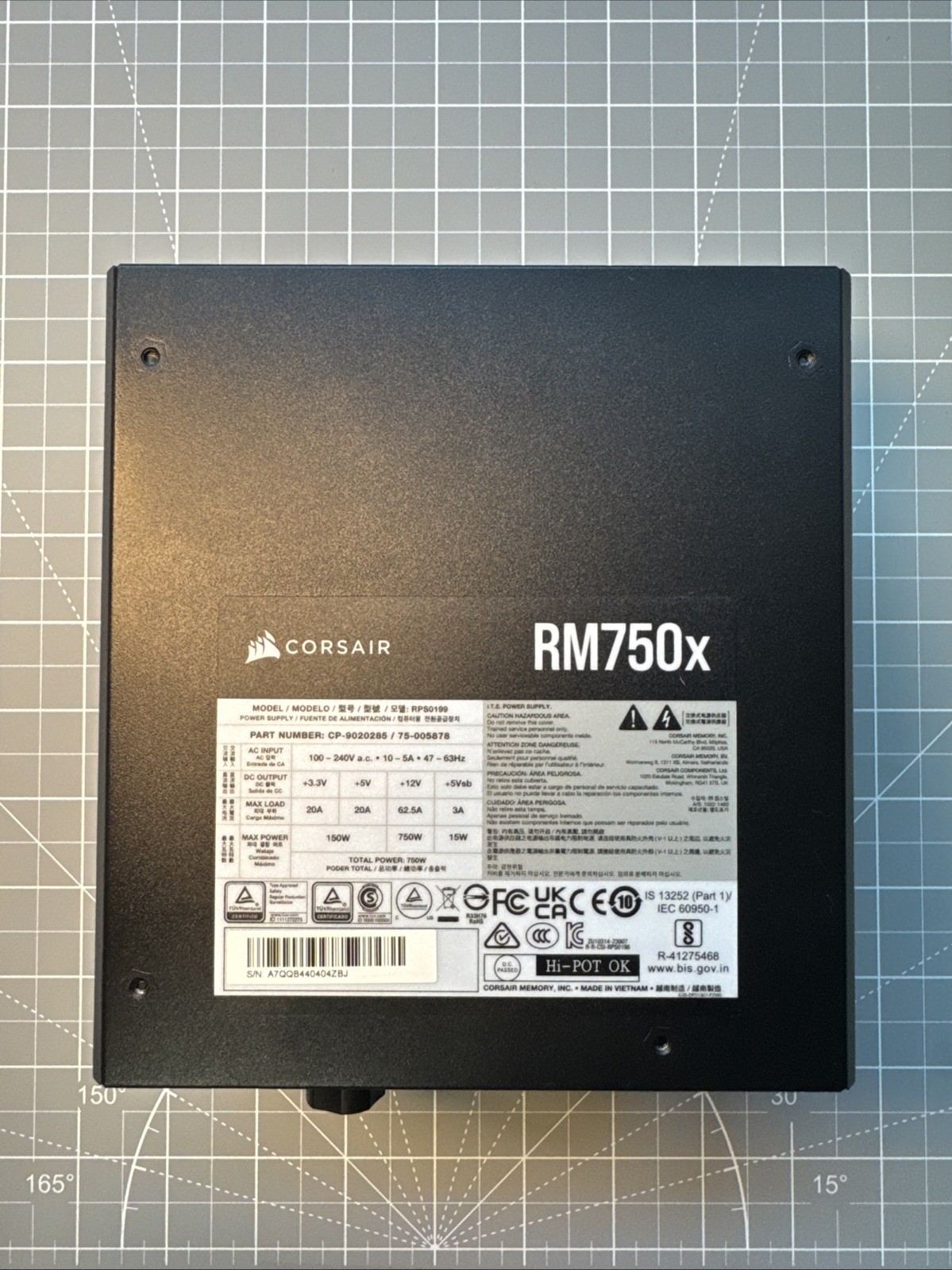Corsair RM750x Modular Power Supply Computer PSU 750W 80 Plus Gold Certified
