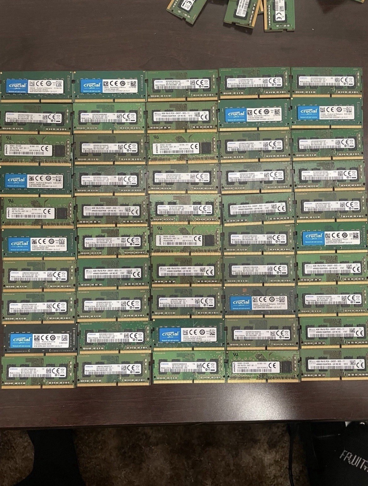 Lot of 100 Mixed Major Brand 4GB – DDR4 – PC4 – Laptop Memory / RAM Crucial