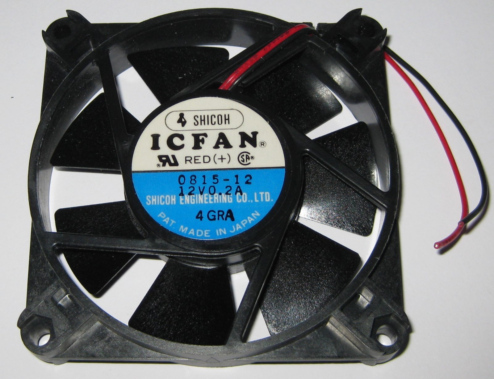 Shicoh 80 mm 12 V Fan – 2600 RPM – 15mm Thick – Japan Made – Quality Quiet Fan