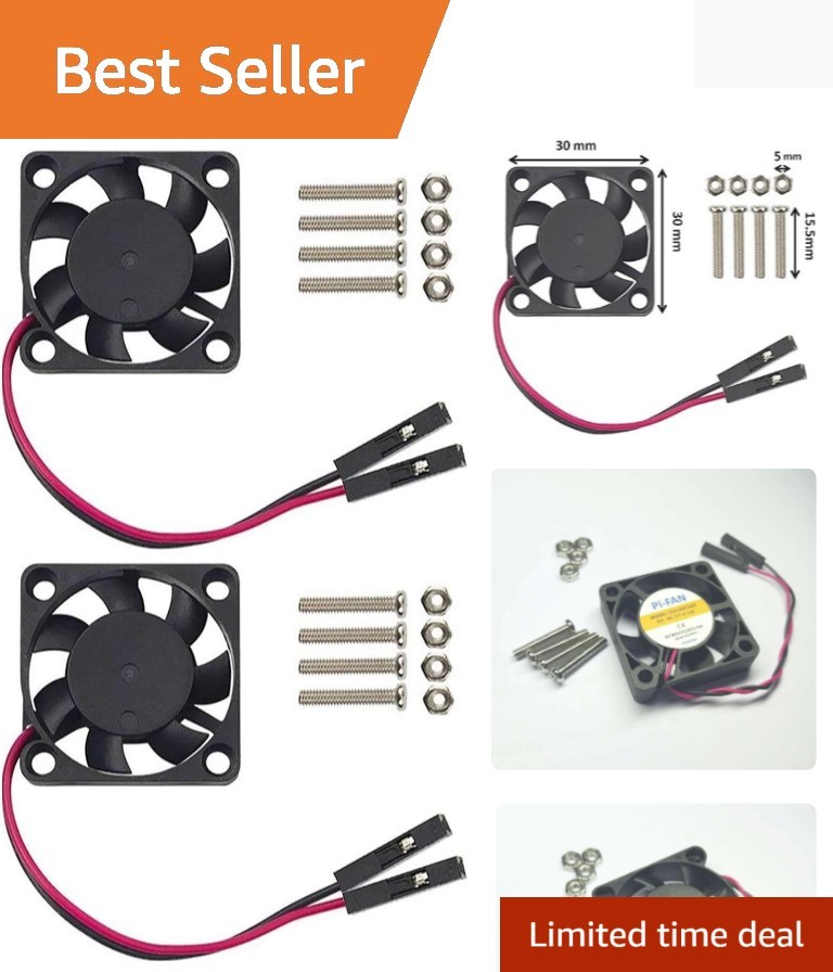 Raspberry Pi Fan 30x30x7mm, Raspberry Pi Cooling Fan Brushless 3.3V 5V DC Qui…