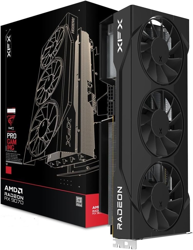 XFX Swift AMD Radeon RX 9070 GRE 12GB GDDR6 RDNA 4 Graphics Card (Black)
