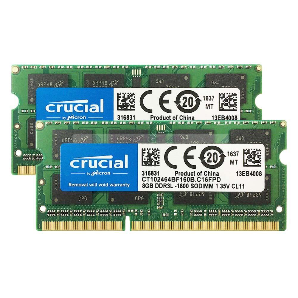 Crucial 8GB 16GB 32GB DDR3L/DDR3 1600 MHz 1866 MHz SO-DIMM Laptop Memory 204-PIN