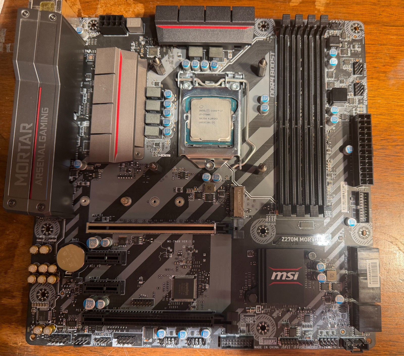 MSI Z270M Mortar MicroATX + optional PC combo