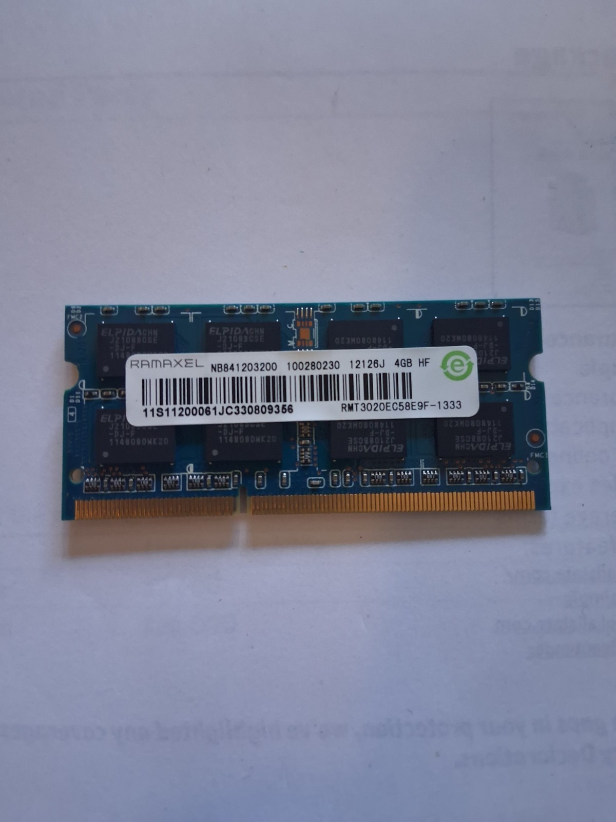 4GB DDR3 1333MHz Laptop RAM SODIMM PC3-10600S RAMAXEL
