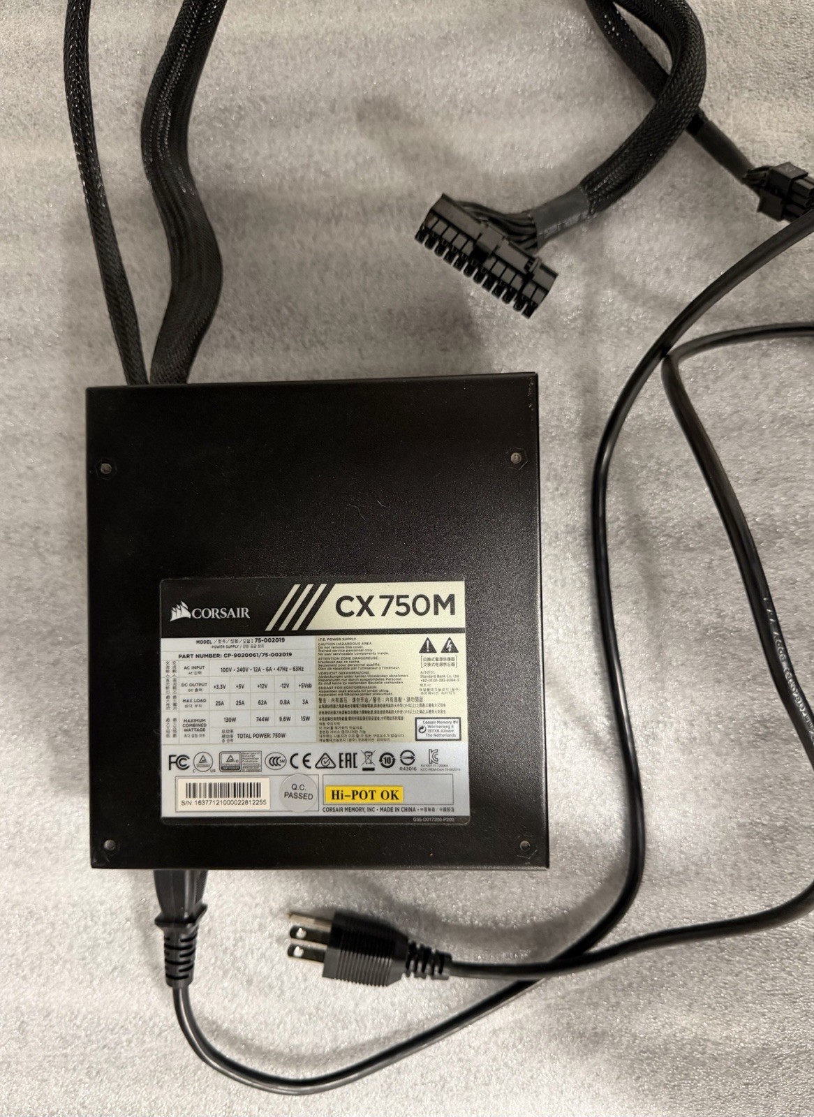 Corsair CX750M 750W Modular Power Supply PSU, 2 Dual PCI, SATA Compatible