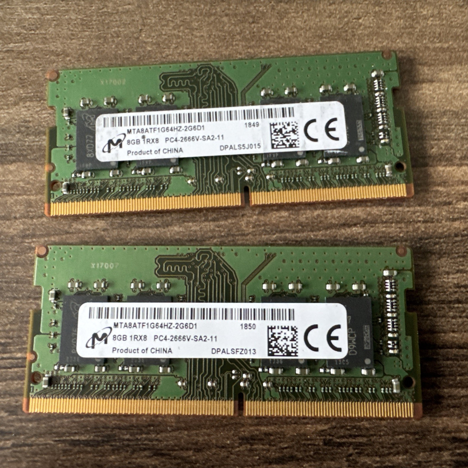 Memory Pack 2x8GB SODIMM Micron DDR4 PC4-2666V -SA2-11 MTA8ATF1G64HZ-256D1