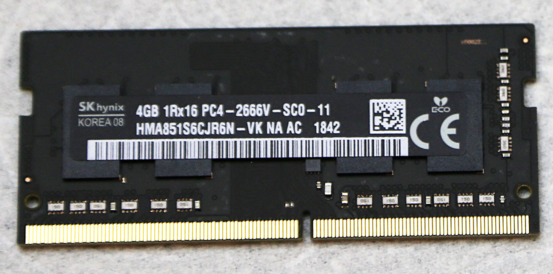 ONE PAIR 4gb 1rx16 pc4-2666v-sco-11 HMA851S6CJRN-VK NA AC 1842 MAC MINI SWAP