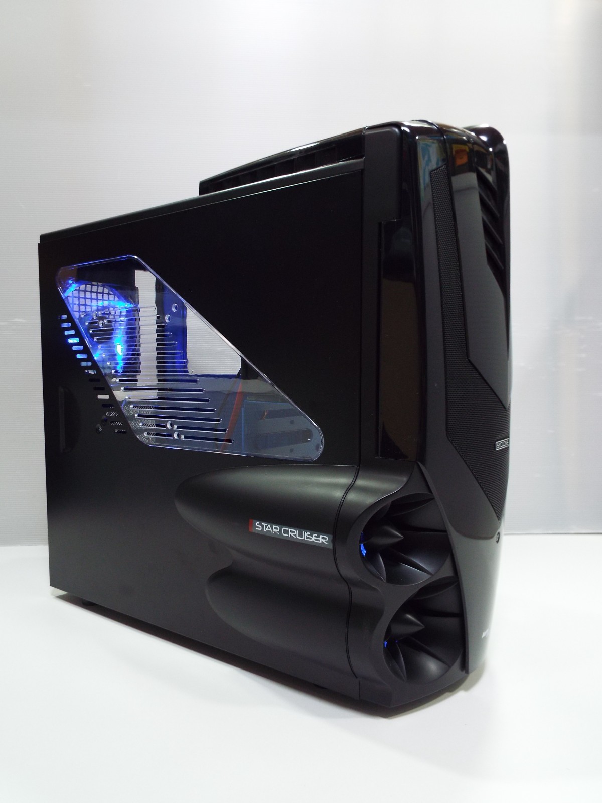 AeroCool ATX Mid Tower Cases Syclone II-Bk Black Blue with LED fan