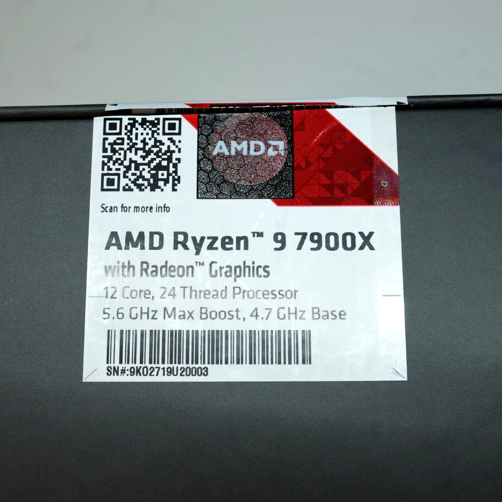AMD Ryzen 9 7900X 12-Core 24-Thread Desktop Processor 5.6GHz Max Unlocked AM5