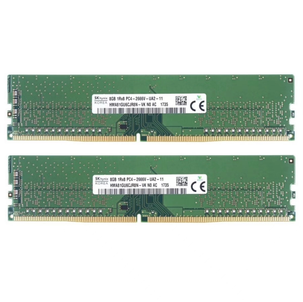 Hynix 16GB (2X8GB) DDR4 2666MHz PC4-21300 1RX8 UDIMM Memory Ram HMA81GU6CJR8N-VK