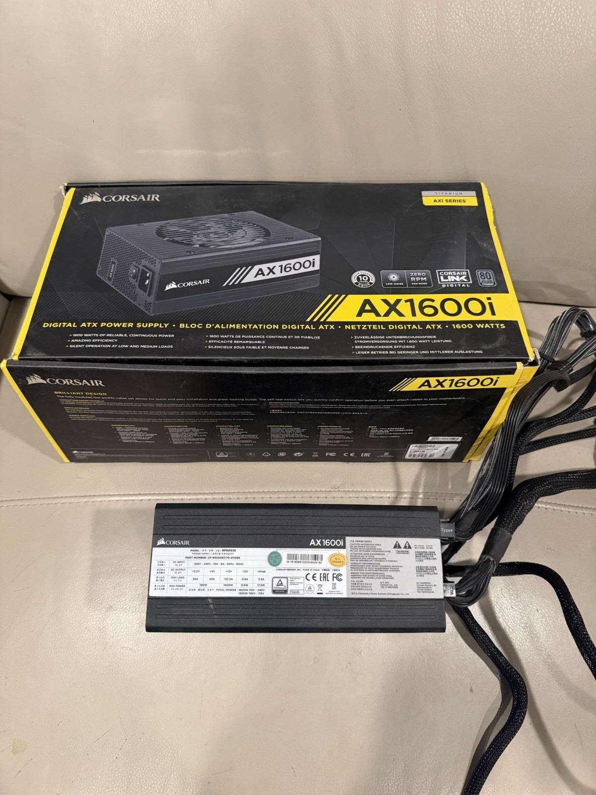 Corsair AX1600i 1600 Watt 80 Plus Titanium ATX Fully Modular Power Supply