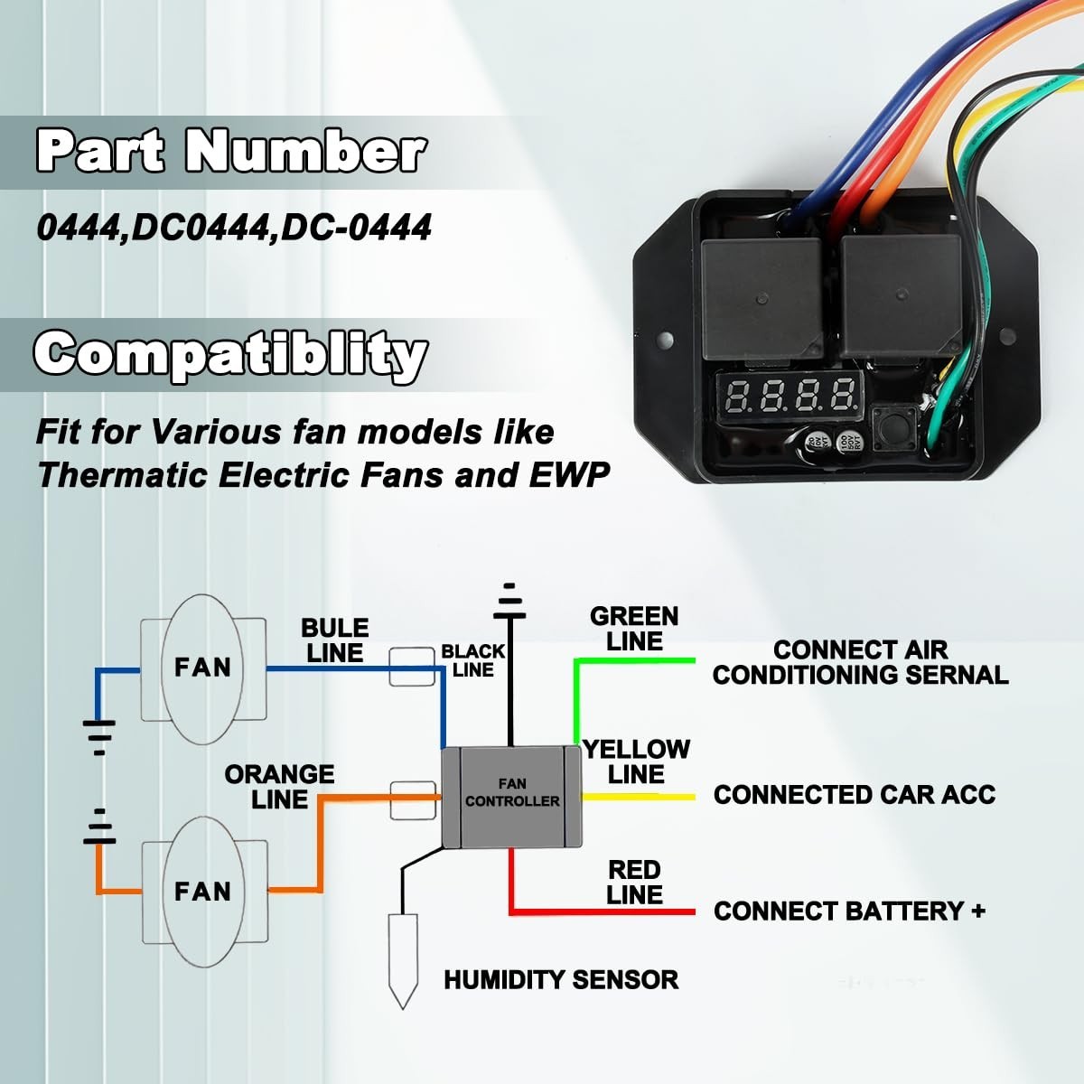 Durable Copper Electric Fan Switch Kit – 40A Current Rating, Protection