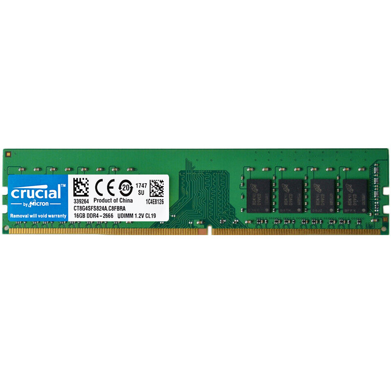 Crucial DDR4 32GB 2X16GB 2666 Mhz PC4-21300 288pins Desktop Memory Dimm Ram