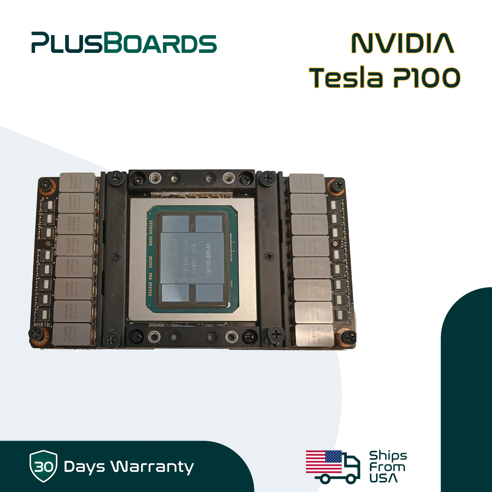 NVIDIA Tesla P100 SXM2 16gb GPU w/ Heatsink AI Training Deep Learning HPC