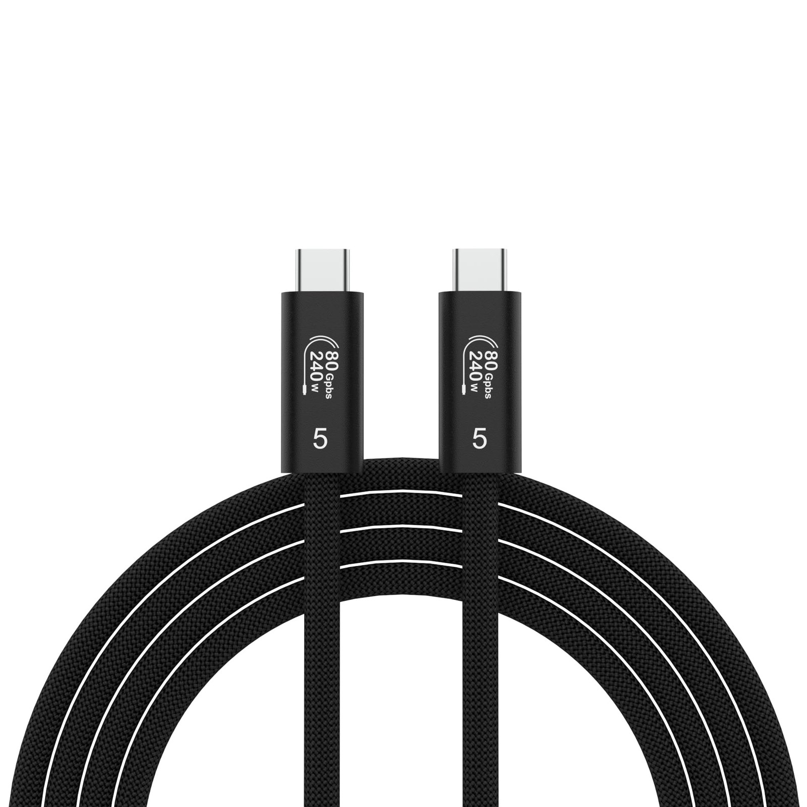 USB 4 Cable for Thunderbolt 5 Cable, 80Gbps Data Cord 10FT, Black