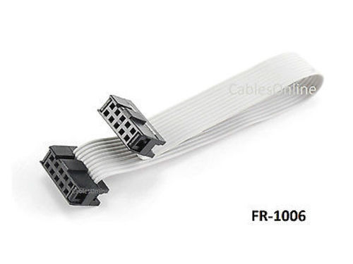 6 inch 10-Pin 2×5-Pin 2.54-Pitch Female 10-wire IDC Flat Ribbon Cable, FR-1006