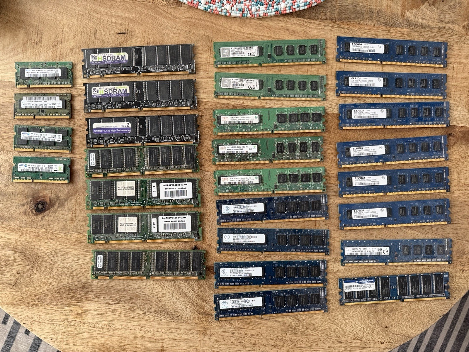 Lot of 28 Mixed RAM Memory Modules – DDR3, DDR, SDRAM, SO-DIMM