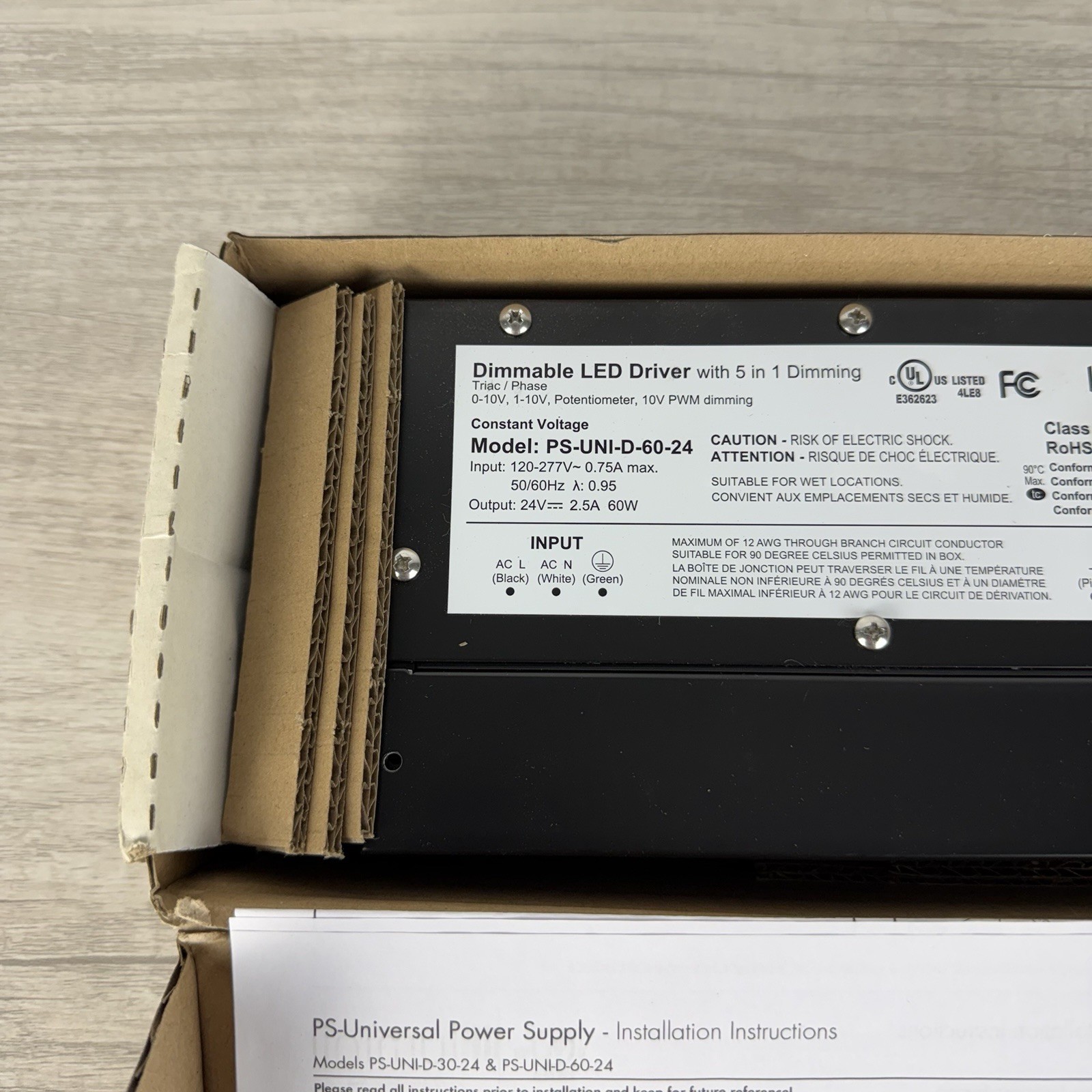 Luminii (PDCU-D-60-24) Dimmable LED Driver 5-in-1 Dimming Power Supply