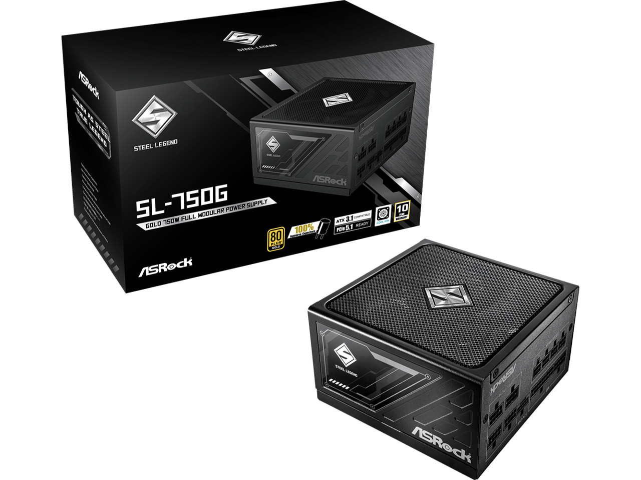 ASRock SL-750G 750 W ATX3.1 & PCIe5.1 80 PLUS GOLD Certified Full Modular Power
