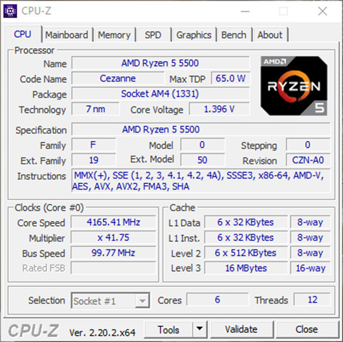 AMD Ryzen 5 5500 Processor (4.2 GHz, 6 Cores, Socket AM4) – READ DESC