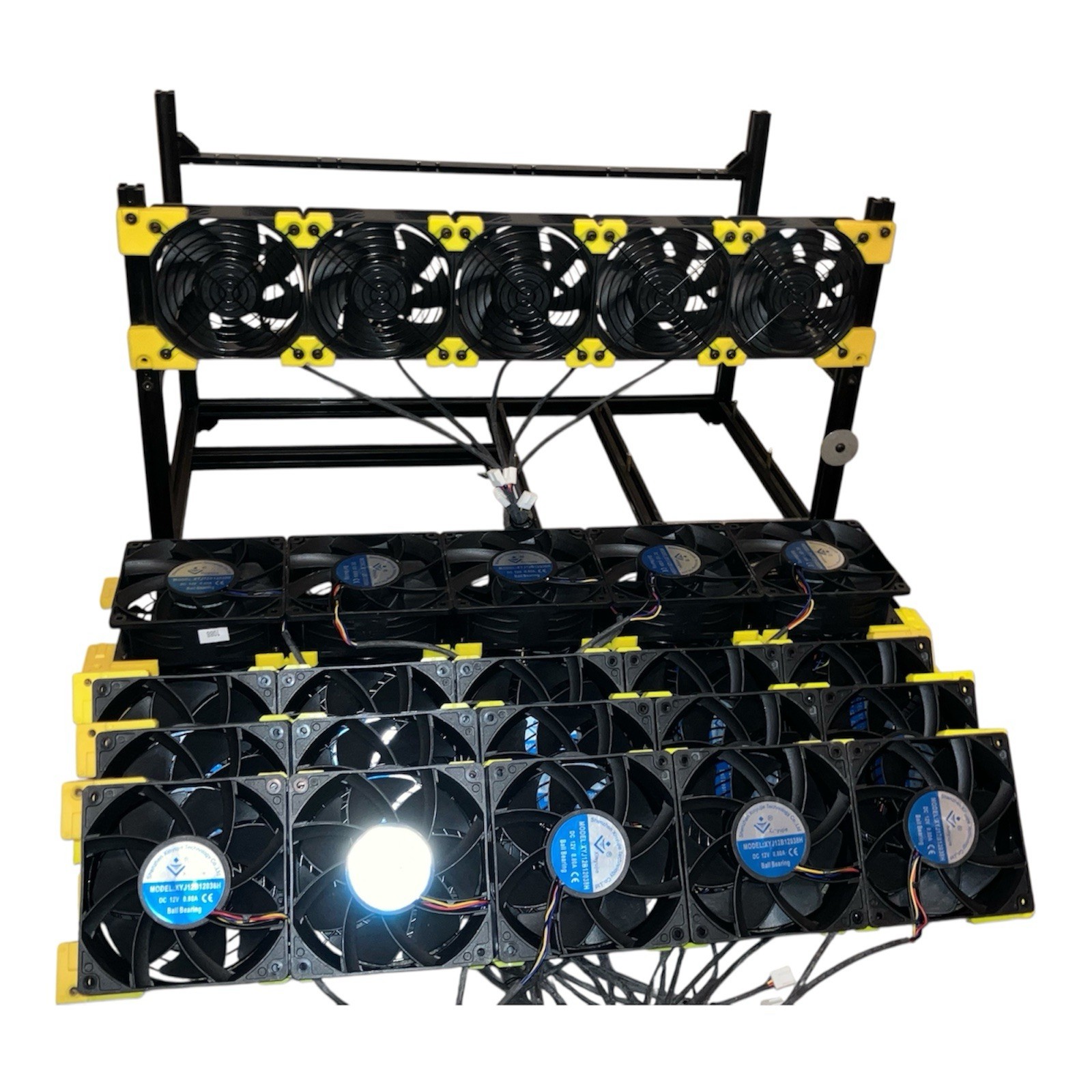 5 Pack High Speed Mining Fans 140mm 12V 0.80A Dual Ball Bearing 14038 GPU Array