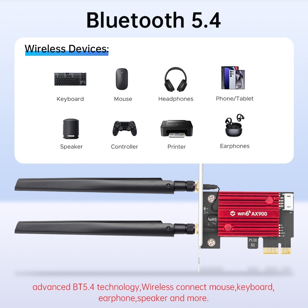 AX900 WiFi 6 PCIe Wireless Card Dual Band Bluetooth Network Adapter for Desktop