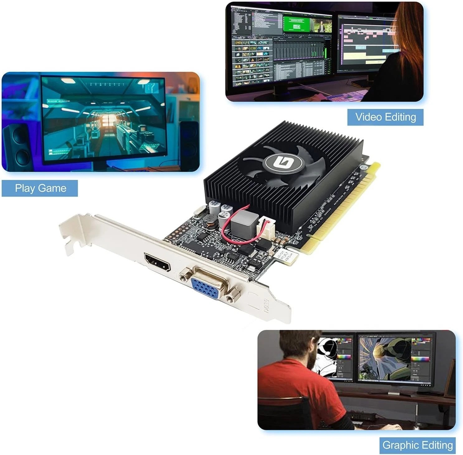 2GB Low Profile Graphics Card – Nvidia GeForce GT 610 with HDMI/VGA, DirectX 11