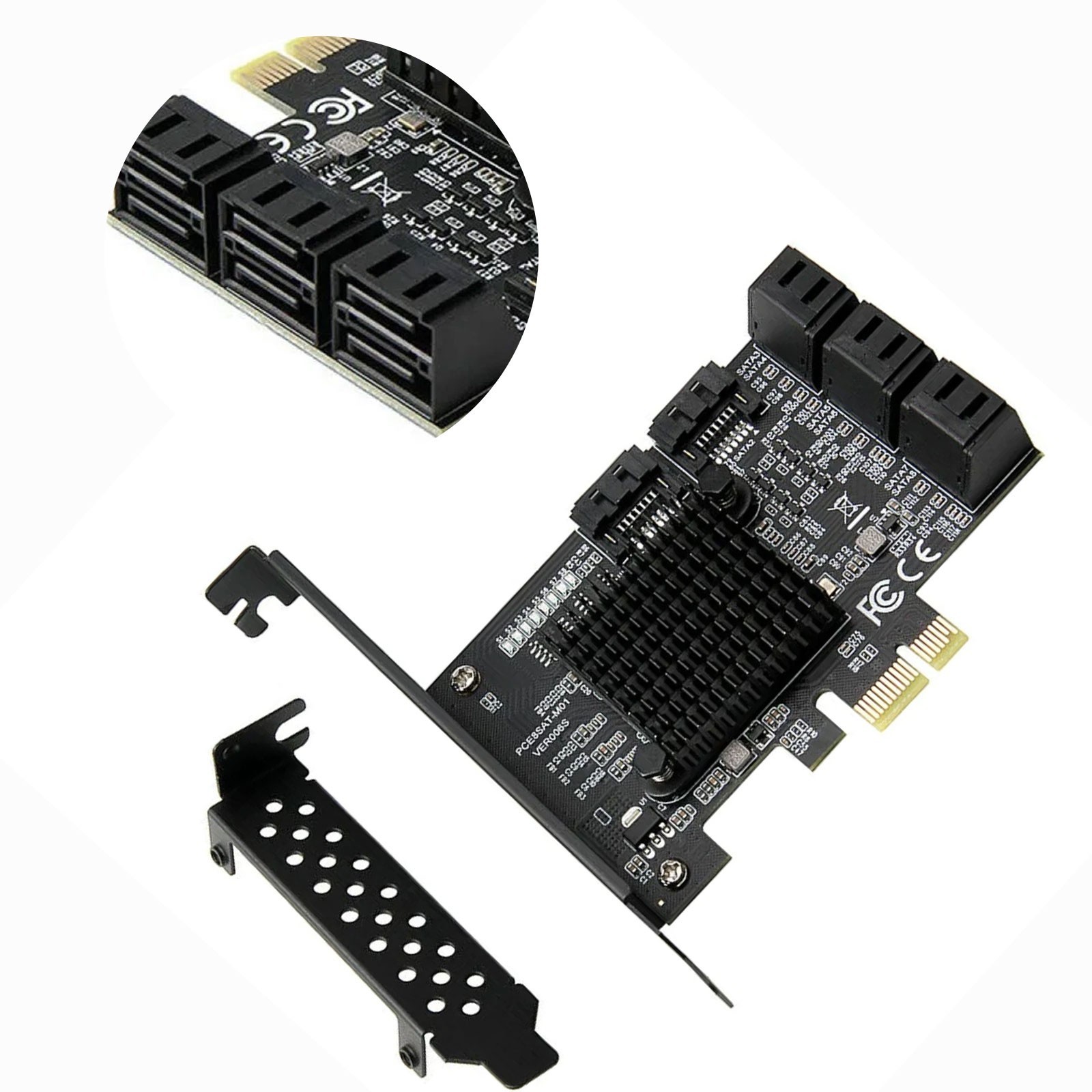 8 Port SATA 3.0 PCI Express Expansion Card PCI-E Controller 6G Adapter for HDD