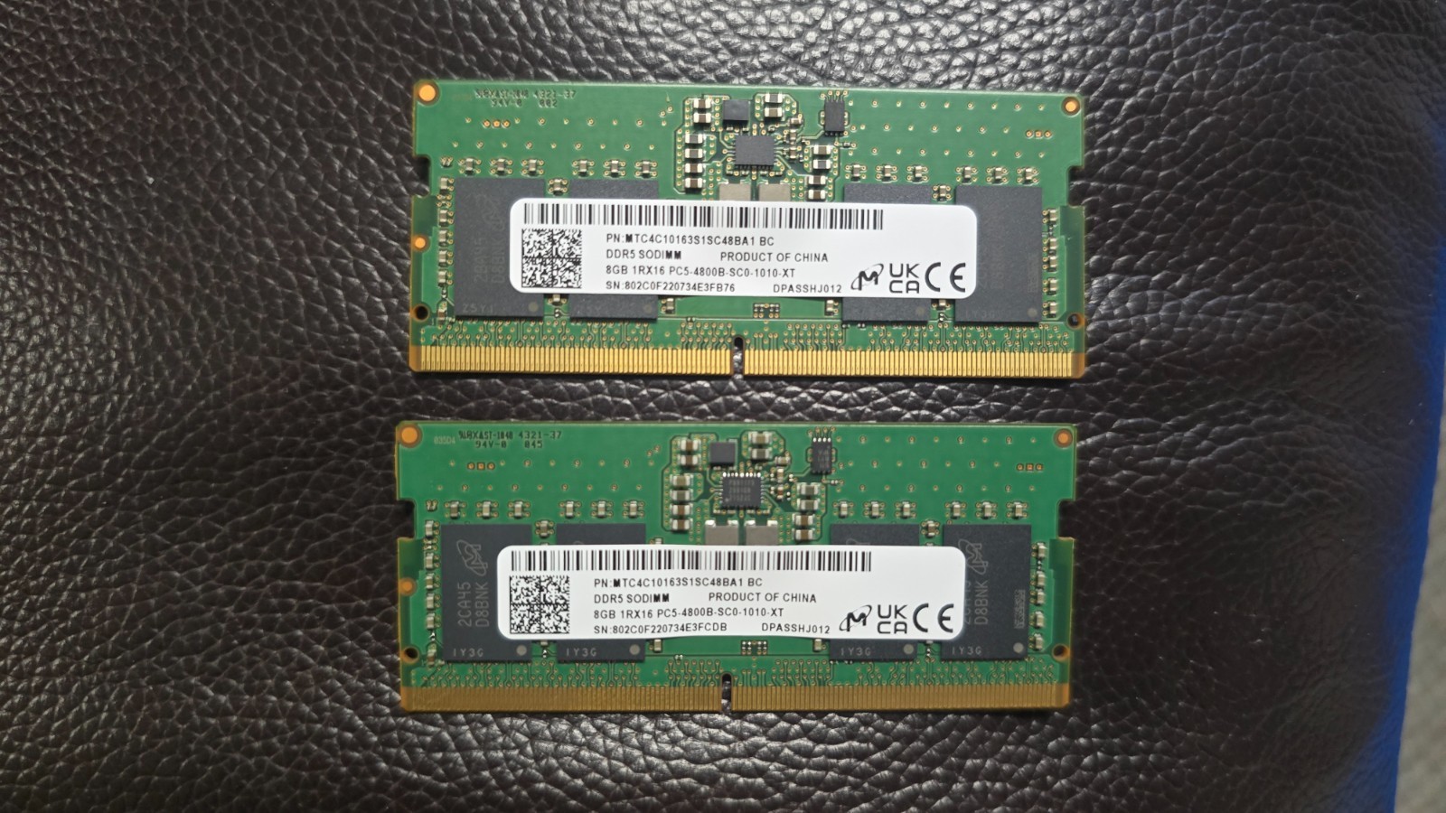 Micron 8GB PC5-38400 DDR5 4800B SODIMM Memory MTC4C10163S1SC48BA1