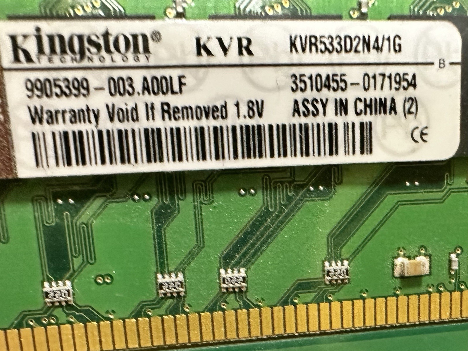 Kingston ValueRAM 1 GB DIMM 533 MHz DDR2 SDRAM Memory (KVR533D2N4/1G)