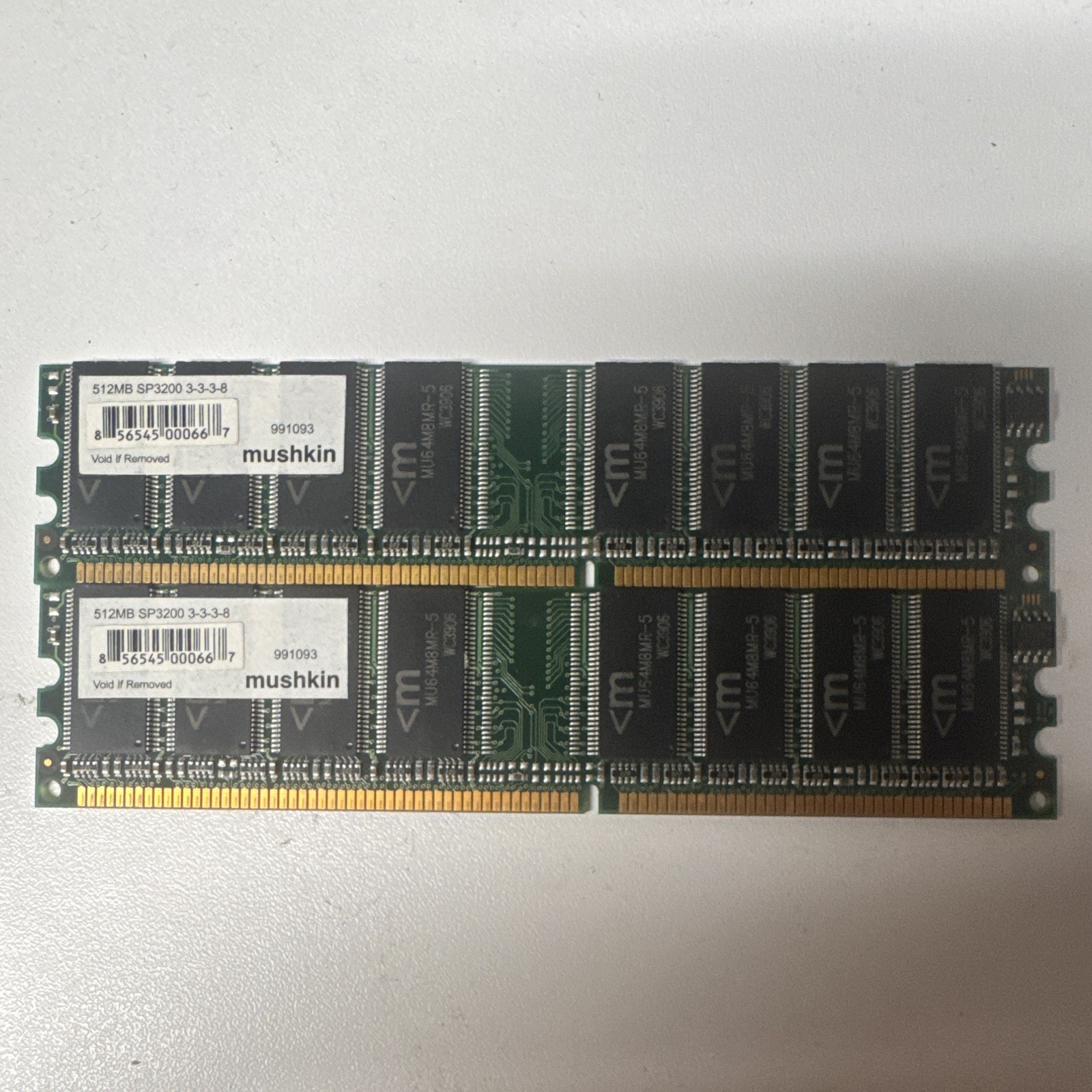 Mushkin 1GB (2x512MB) PC-3200 DDR-400 Registered 184-Pin DIMM 991093