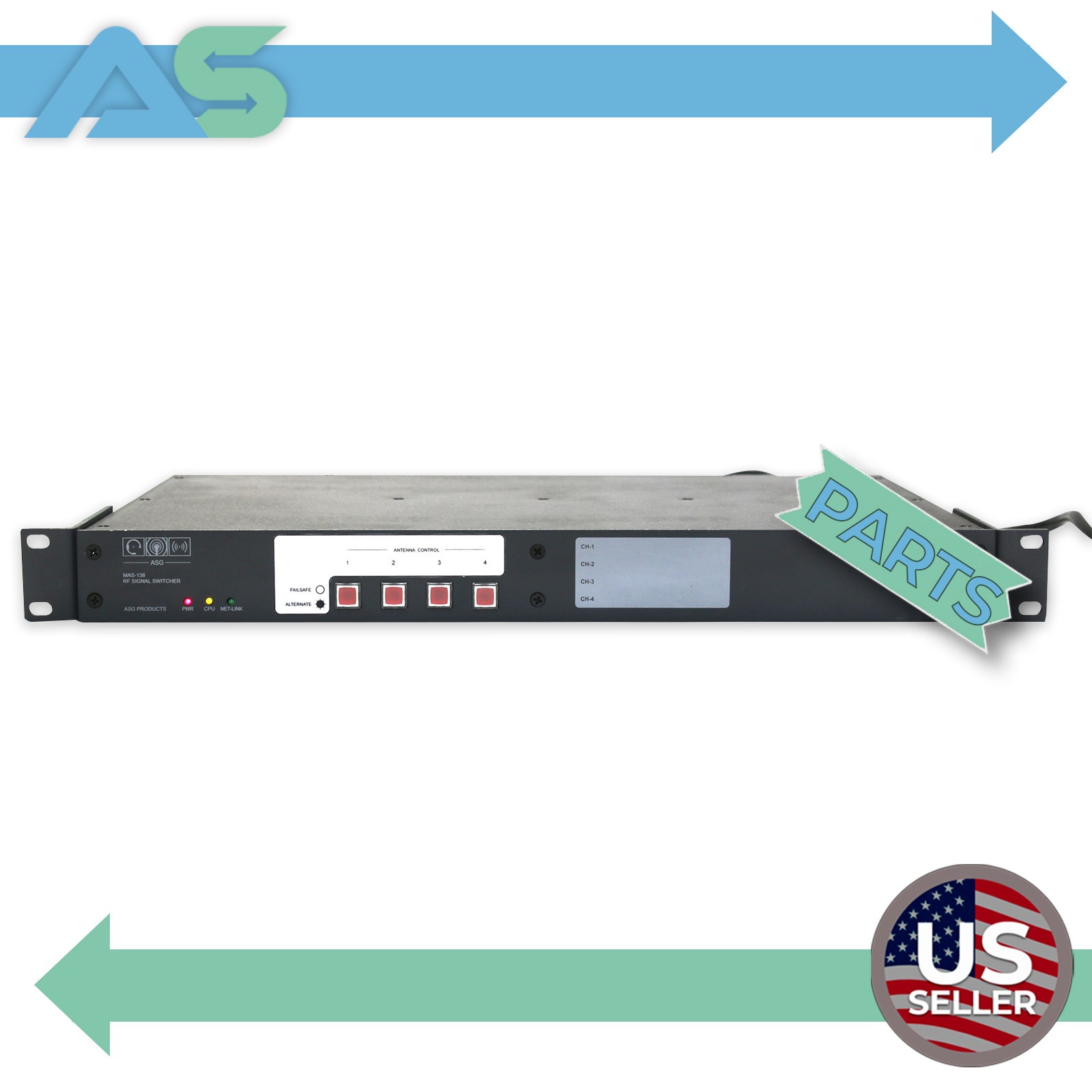 AS-IS ASG MAS-138 RF Signal Switcher | Rack-Mountable | FOR PARTS / NOT WORKING