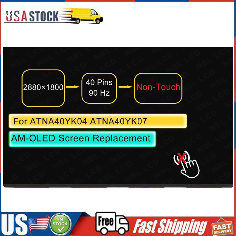 14″ for ATNA40YK04 ATNA40YK07 LCD Display 2880×1800 Non-Touch Screen 40 pin 90Hz