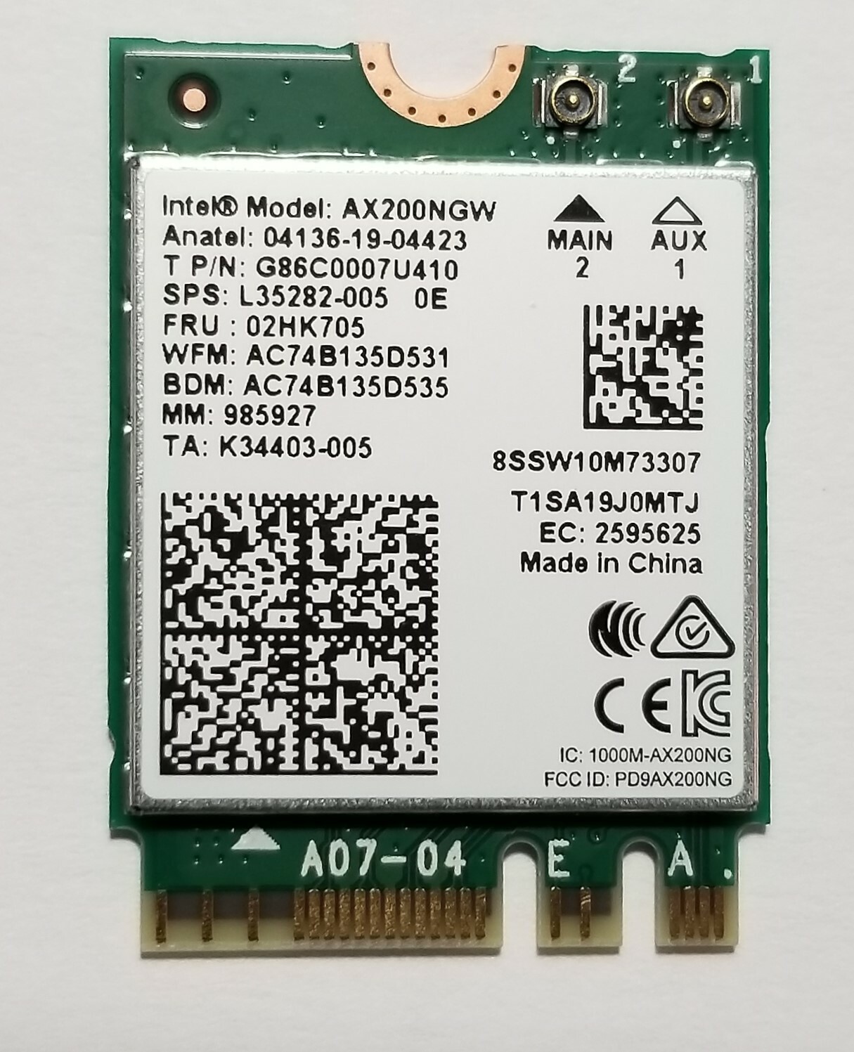 Intel AX200 WiFi 6 AX201 AX211 AX210 AX411 Killer 6E 9560 (not sold in Lot)