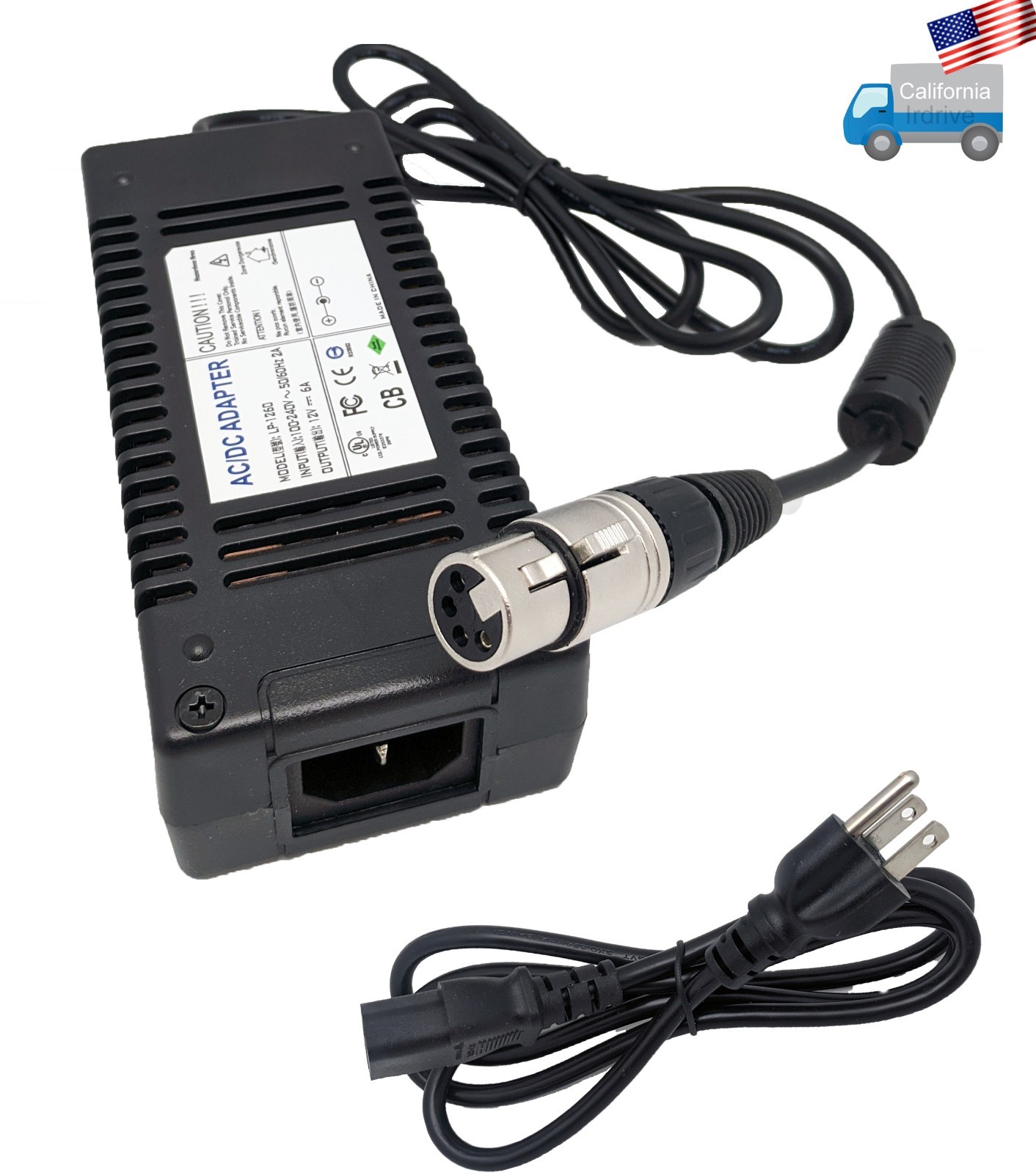 NEW XLR 4-Pin 12V 6A 72W Video Camera Audio Pro AC Power Supply Adapter
