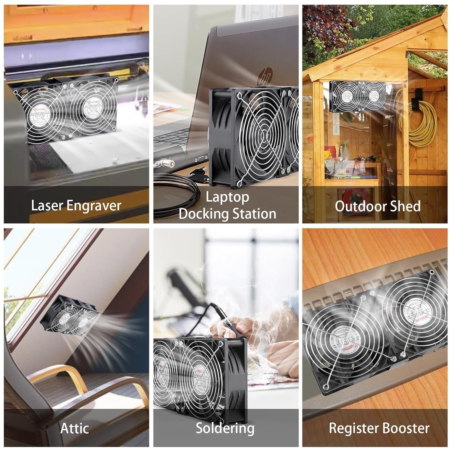 Dual Ball 240mm Computer Fan | AC Plug Cabinet Fan 110V 240V